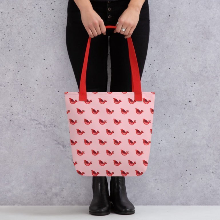 all over print tote red 15x15 mockup 6422f1458601b