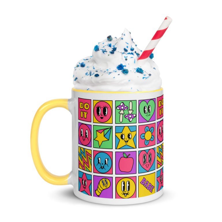 white ceramic mug with color inside yellow 11oz left 64243ea82a24d