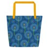 all over print large tote bag w pocket yellow front 647df06b0327e