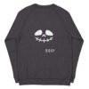 unisex organic raglan sweatshirt charcoal melange back 650be07506965